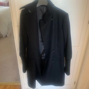 Theory Combo Wool / Cashmere / Nylon Coat - Black